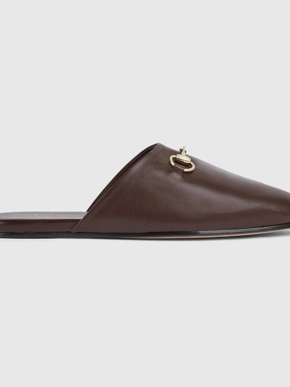 NEW Gucci Horsebit Brown Leather Mules Size 40